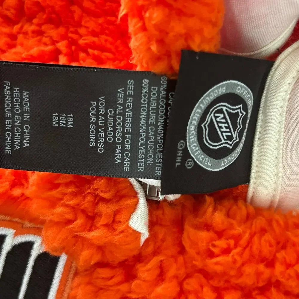 NWT NHL Philadelphia Flyers Infant Sherpa Hooded Footed Bunting 18M Orange